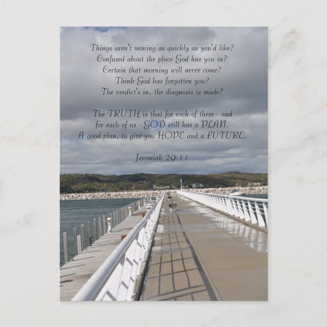 Jeremiah 29:11 Inspirational Postcard (Front)