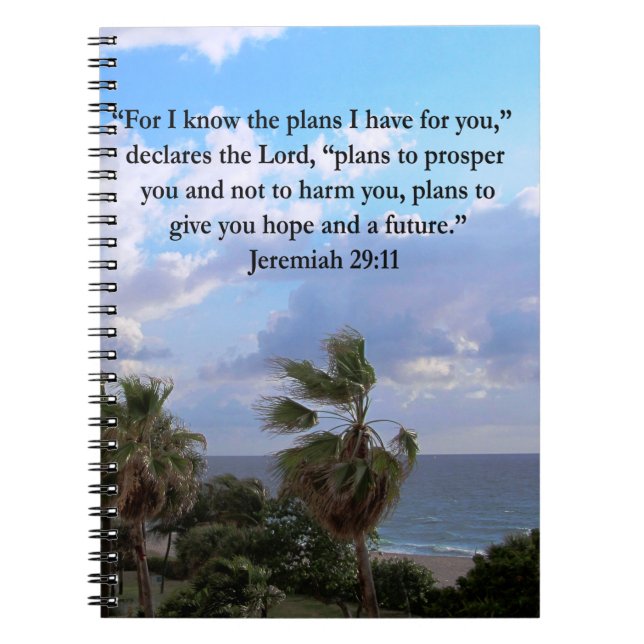 JEREMIAH 29:11 INSPIRATIONAL VERSE SPIRAL NOTEBOOK (Front)