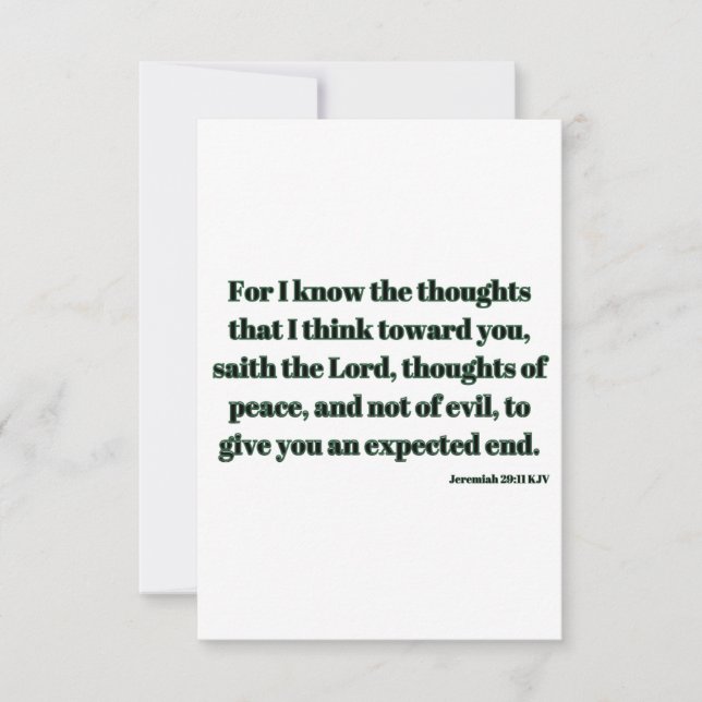 Jeremiah 29:11 KJV Bible Verse Flat Greeting Card (Front)