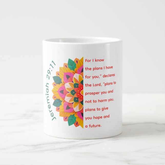 Jeremiah 29:11 Mandala Jumbo Mug (Front)