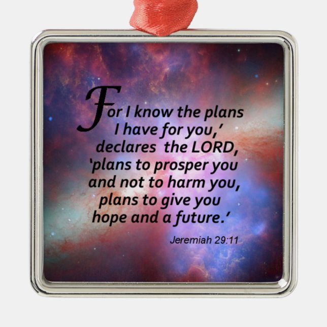 Jeremiah 29:11 metal tree decoration (Front)