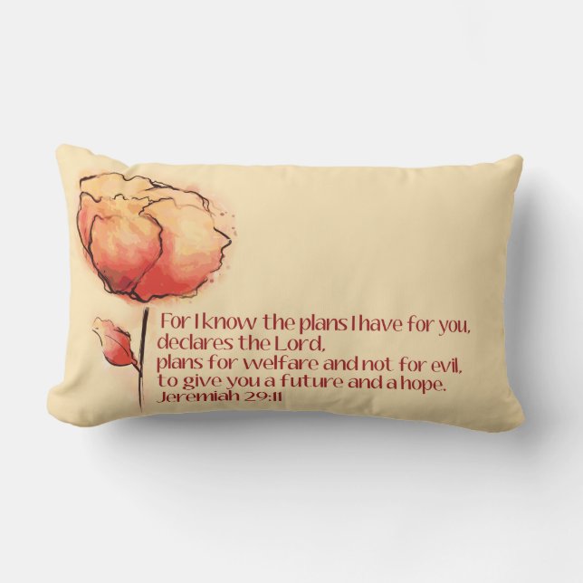 Jeremiah 29:11 Pillow -- For I know the plans... (Front)