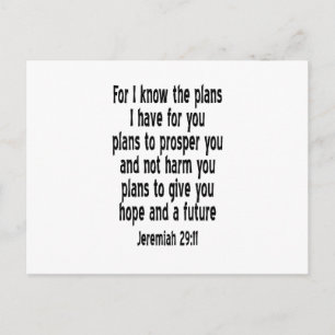 Jeremiah 29:11 postcard