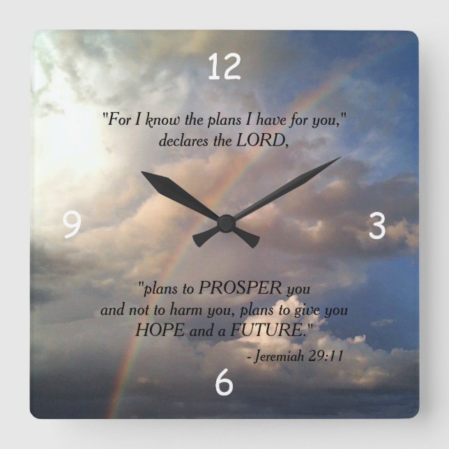 Jeremiah 29:11 Rainbow Wall Clock (Front)