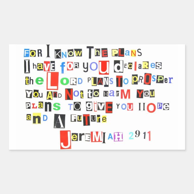 Jeremiah 29:11 rectangular sticker (Front)
