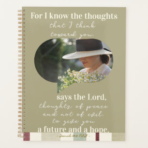 Jeremiah 29:11 Sage Green Plaid Personal Planner