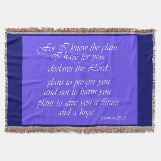 Jeremiah 29:11 Scripture Throw Blanket (Front)