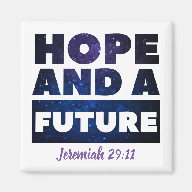 Jeremiah 29:11 Square Magnet (Front)