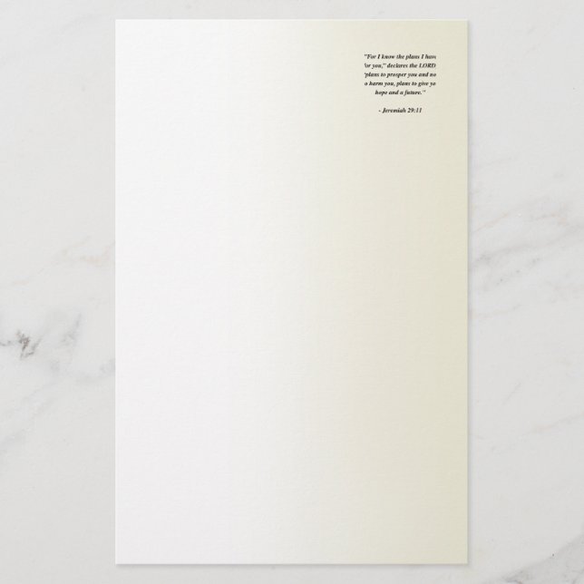 JEREMIAH 29:11 STATIONERY (Front)