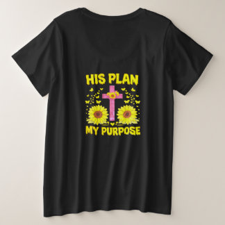 Jeremiah 29:11 Sunflower Cross Christian Faith T‑S Plus Size T-Shirt
