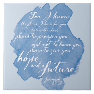 Jeremiah 29:11 Tile Art, Bible Verse Home Decor