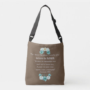 Jeremiah 29:11 Trendy & Elegant With Flowers Crossbody Bag