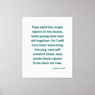 Jeremiah 31:13 Bible Verse KJV Wall Art