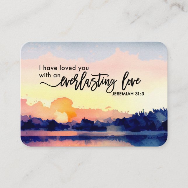 Jeremiah 31:3 I have loved you Bible Verse Business Card (Front)