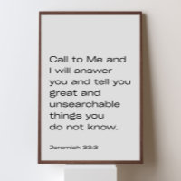 Jeremiah 33:3 – Call to Me and I Will Answer You –