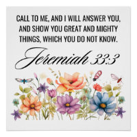Jeremiah 33:3 Call to Me Wildflowers Scripture