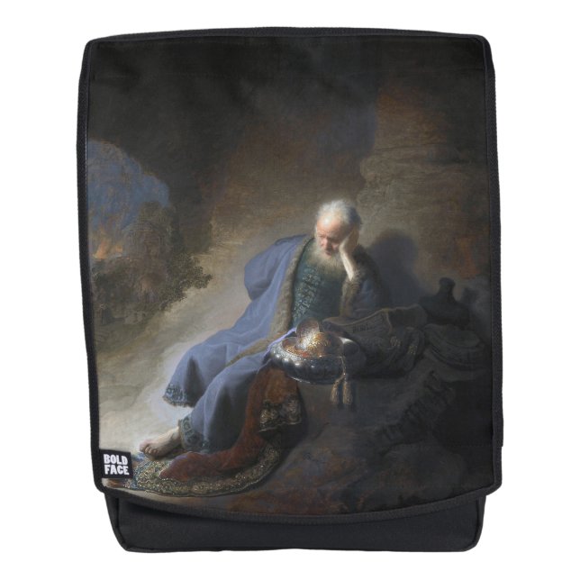 Jeremiah Lamenting on Fall of Jerusalem, Rembrandt Backpack (Front)