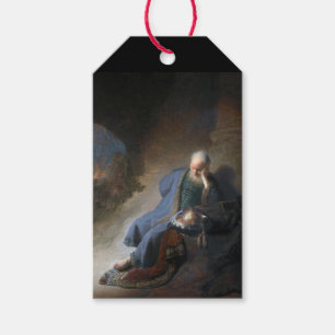 Jeremiah Lamenting on Fall of Jerusalem, Rembrandt Gift Tags