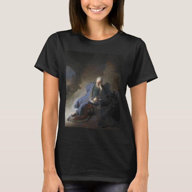 Jeremiah Lamenting on Fall of Jerusalem, Rembrandt T-Shirt (Front)