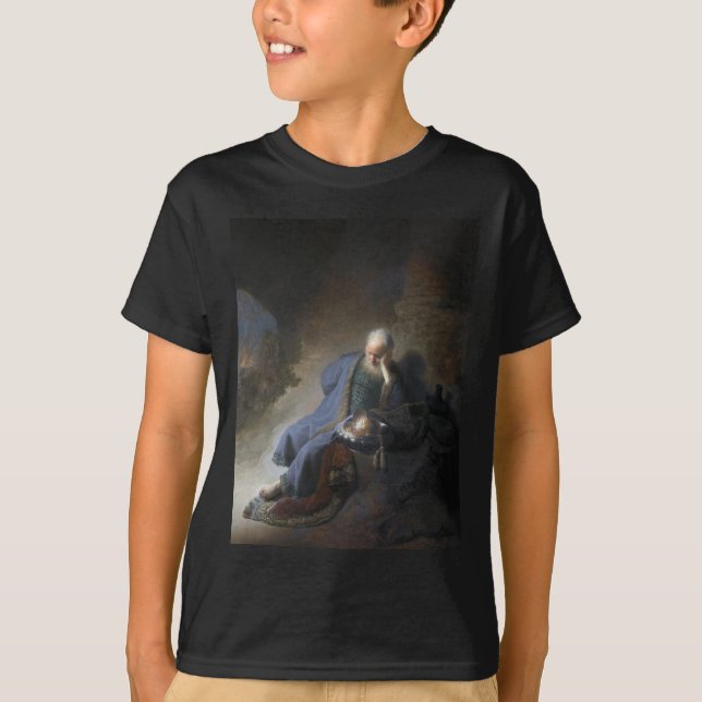 Jeremiah Lamenting on Fall of Jerusalem, Rembrandt T-Shirt (Front)