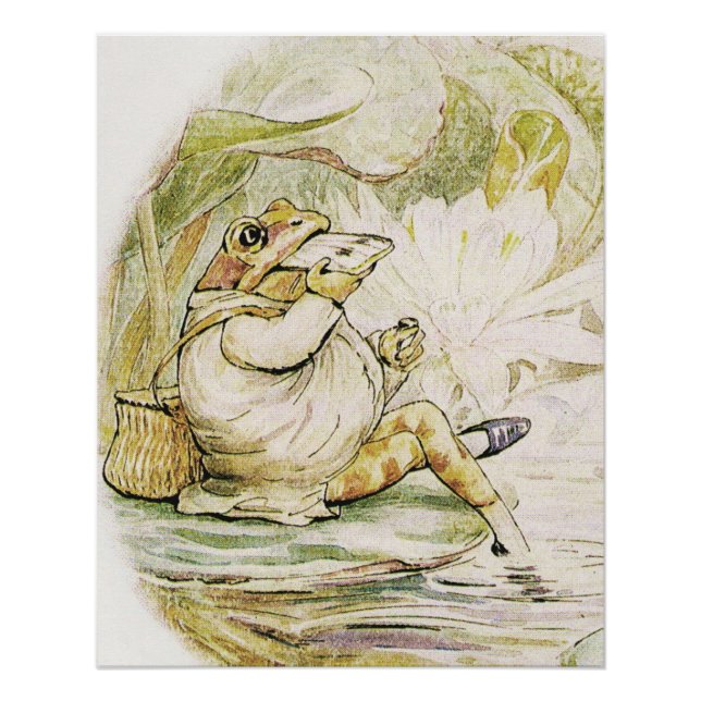 Jeremy Fisher Eats Lunch by Beatrix Potter Poster (Front)
