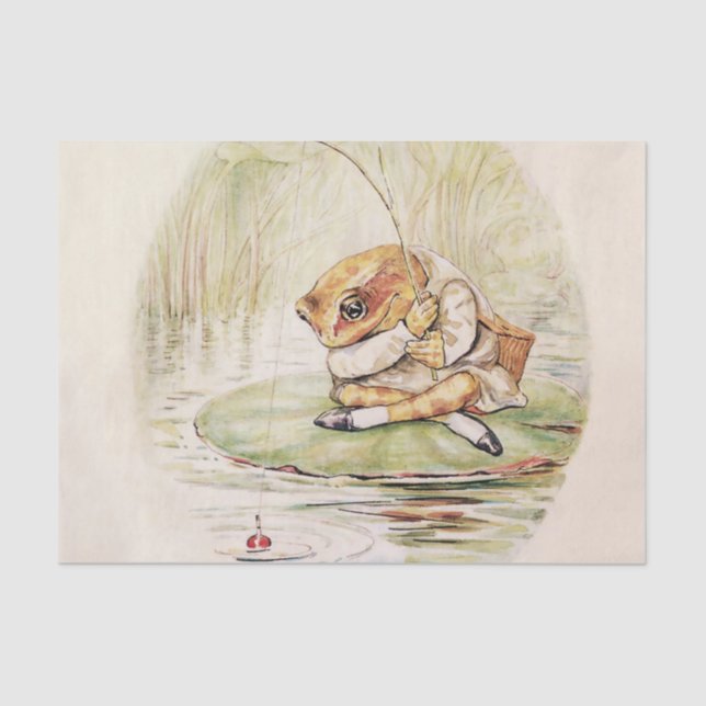 “Jeremy Fisher on a Lilypad” by Beatrix Potter Tissue Paper (Front)