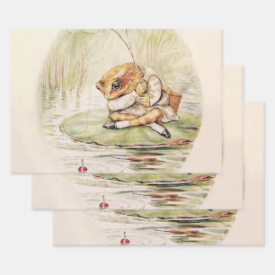 “Jeremy Fisher on a Lilypad” by Beatrix Potter Wrapping Paper Sheet