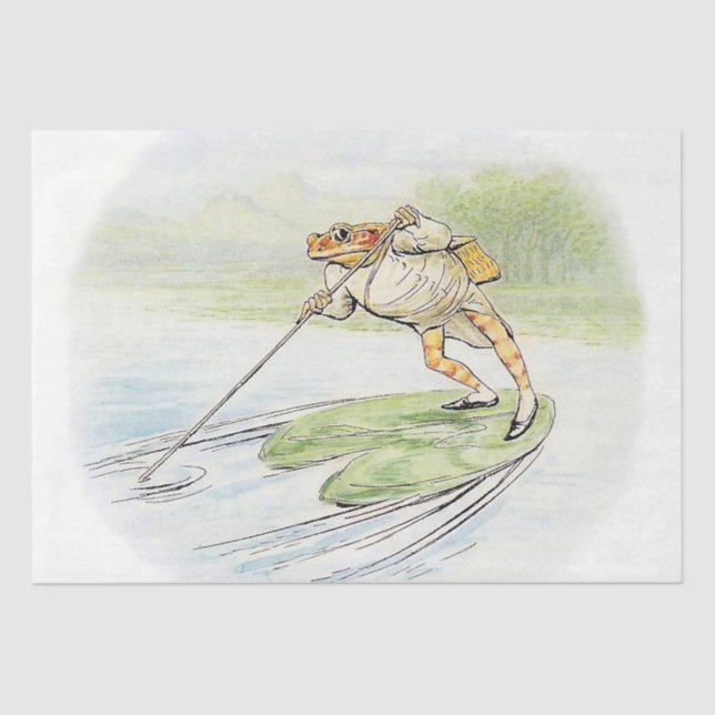 Jeremy Fisher Poles on a Lily Pad Tissue Paper (Front)