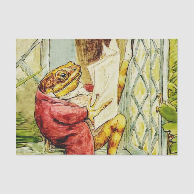 “Jeremy Fisher Reads the News” by Beatrix Potter Tissue Paper (Front)