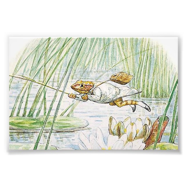 Jeremy Fisher Takes a Great Leap by Beatrix Potter Photo Print (Front)