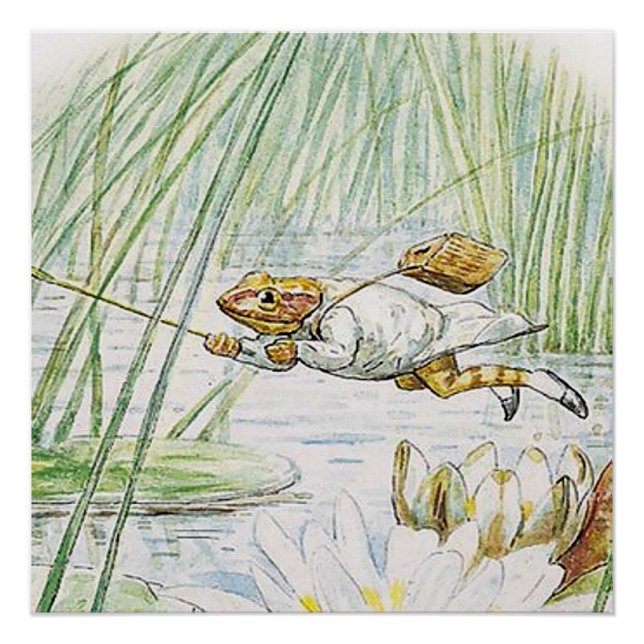 Jeremy Fisher Takes a Great Leap by Beatrix Potter Poster (Front)