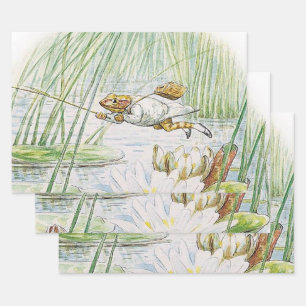 Jeremy Fisher Takes a Great Leap by Beatrix Potter Wrapping Paper Sheet