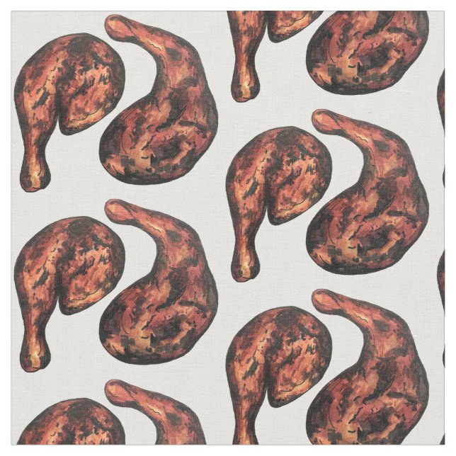 Jerk Chicken Caribbean West Indian Jamaican Food Fabric (Close Up)