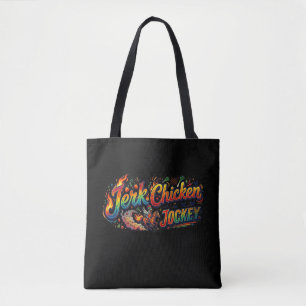 Jerk Chicken Jockey – Funny Spicy Chicken Racing Tote Bag