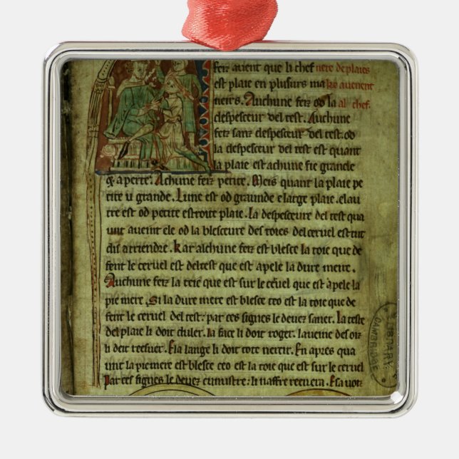 Jerome: A doctor visiting a patient Metal Tree Decoration (Front)