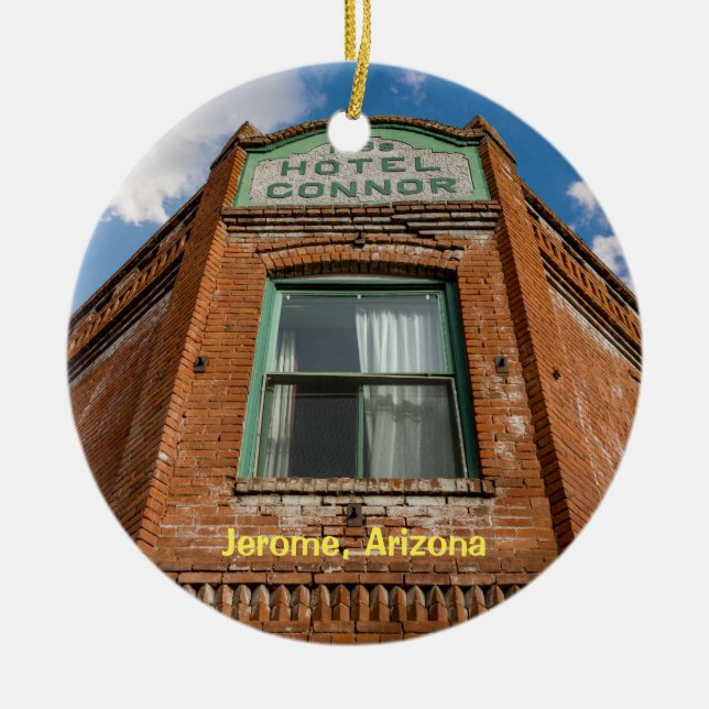 Jerome, Arizona, Copper Mining Town Ceramic Tree Decoration (Front)