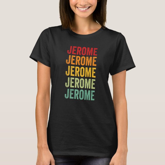 Jerome County Idaho Rainbow Text T-Shirt (Front)