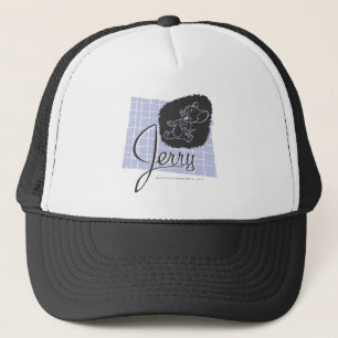Jerry Black and Blue Script Trucker Hat