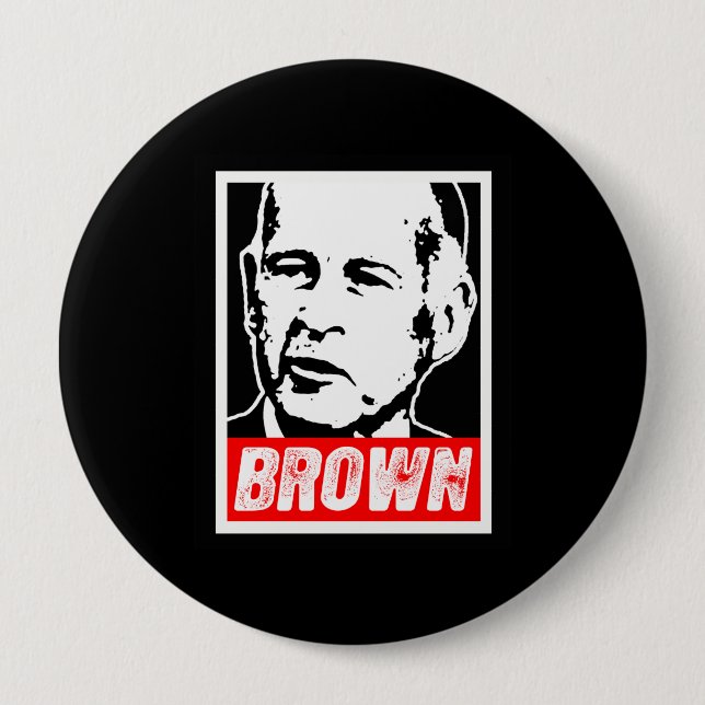 JERRY BROWN 2010 10 CM ROUND BADGE (Front)