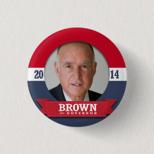 JERRY BROWN CAMPAIGN 3 CM ROUND BADGE