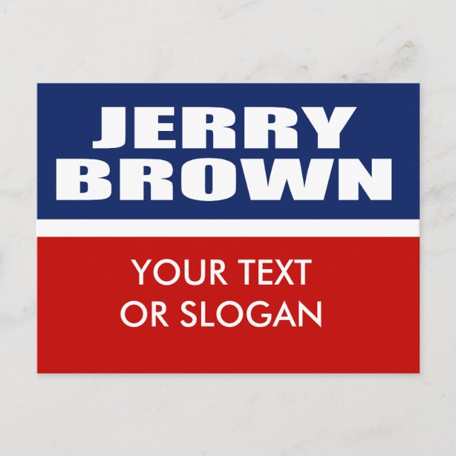 JERRY BROWN FOR GOVERNOR POSTCARD (Front)