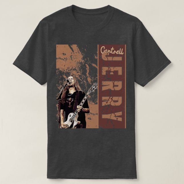 Jerry Cantrell Brown Vintage T-Shirt (Design Front)