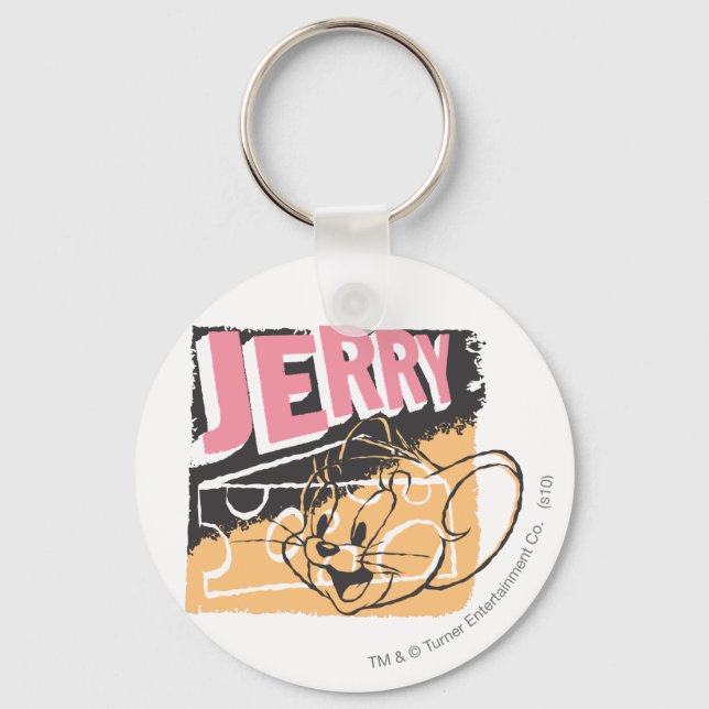 Jerry Face on Cheese Key Ring (Front)