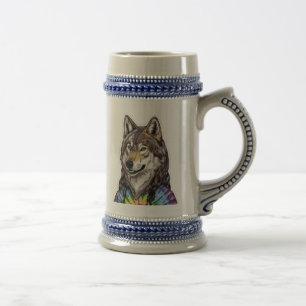 Jerry Garcia wolf  Beer Stein