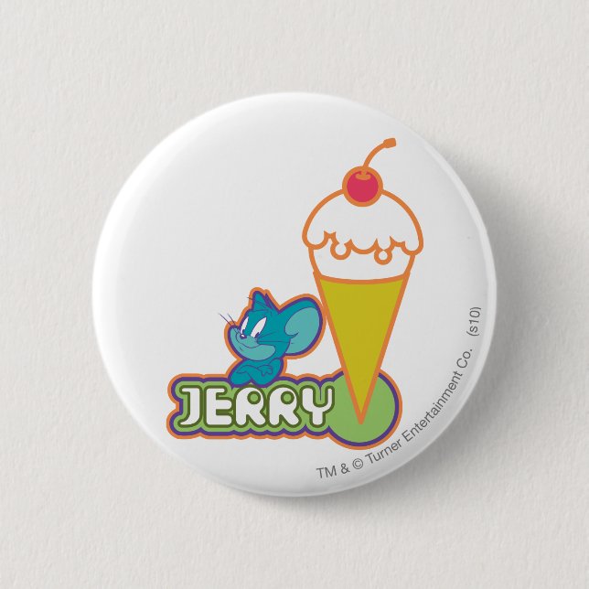 Jerry Ice Cream 6 Cm Round Badge (Front)