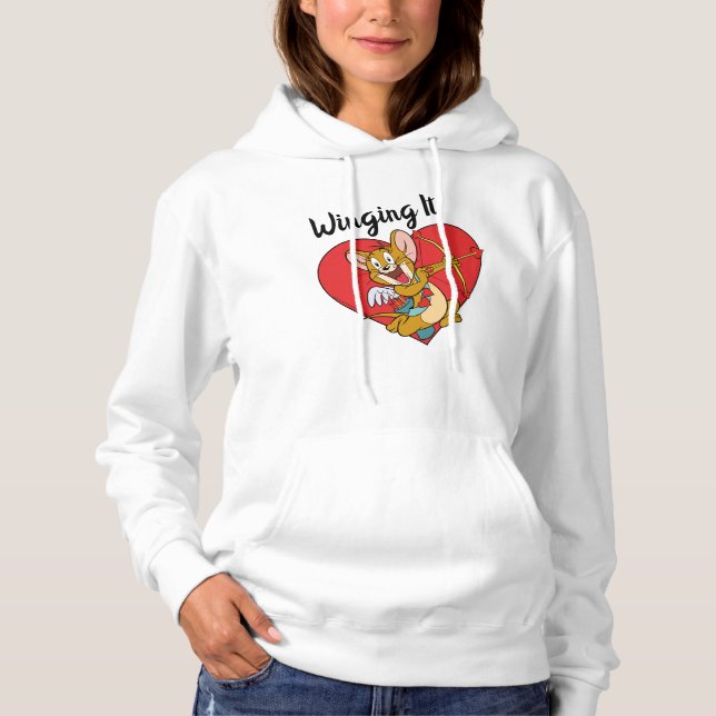 Jerry Mouse Dressed as Valentine Cupid Hoodie (Front)