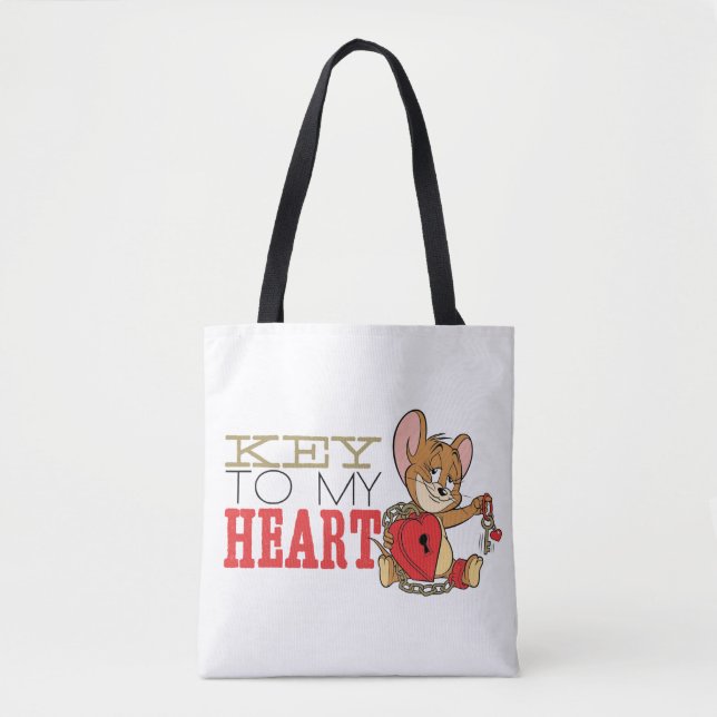 Jerry Mouse "Key To My Heart" Valentine Tote Bag (Front)