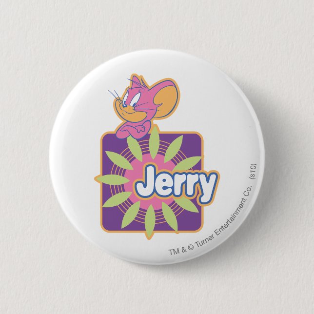 Jerry Neon Mouse 6 Cm Round Badge (Front)