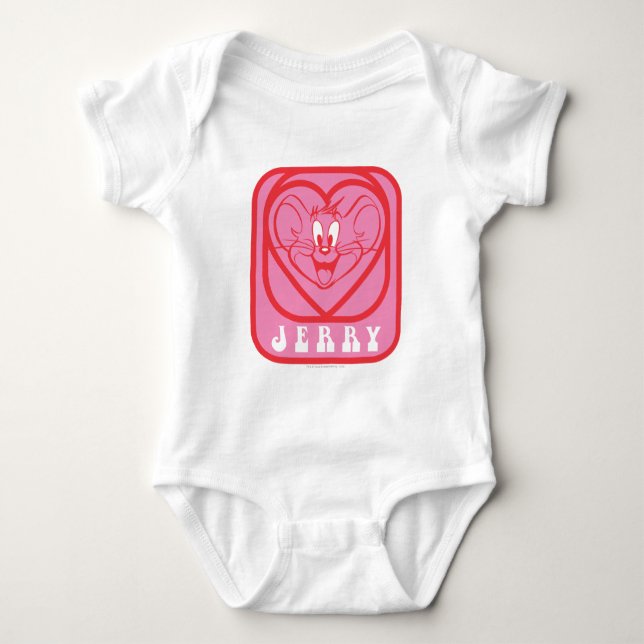Jerry Pink Hearts Baby Bodysuit (Front)