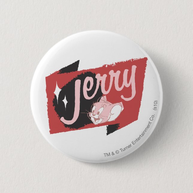 Jerry Red and Black Logo 6 Cm Round Badge (Front)